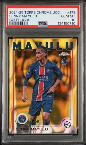 Senny Mayulu 2024 Topps Cromo UEFA UCC Gold Lava /50
