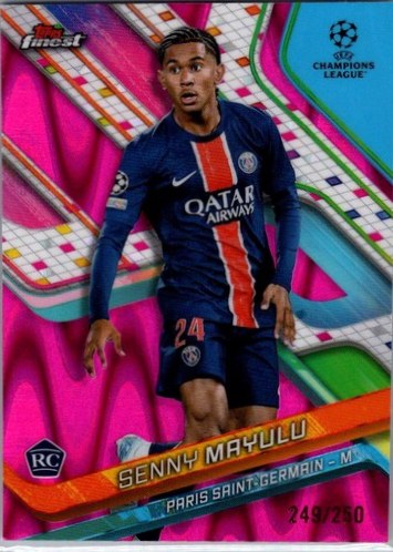 Senny Mayulu 2024 Topps Finest Pink Raywave Refractor /250