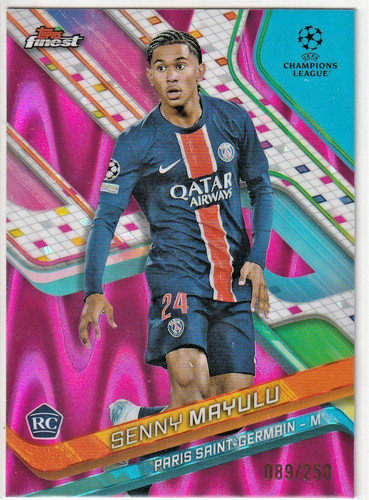 Senny Mayulu 2024 Topps Finest Pink Raywave Refractor /250