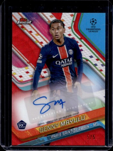 Senny Mayulu 2024 Topps Finest Red Wave Refractor /5