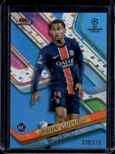 Senny Mayulu 2024 Topps Finest Sky Blue Refractor /275