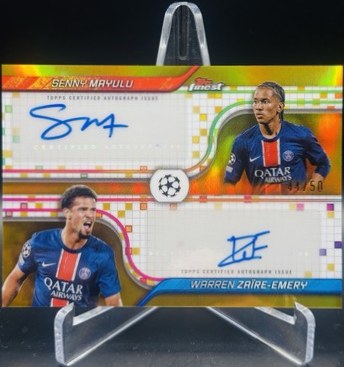 Senny Mayulu 2024 Topps Finest UEFA Gold /25