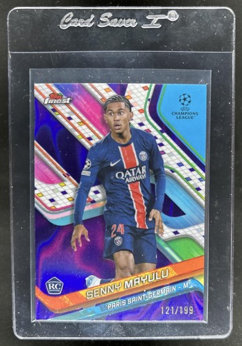 Senny Mayulu 2024 Topps Finest UEFA Purple Lava Refractor /199
