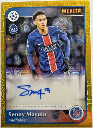 Senny Mayulu 2025 Topps Merlin Chrome Gold /50