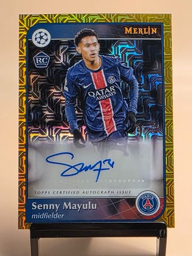 Senny Mayulu 2025 Topps Merlin Chrome Gold Mojo /50