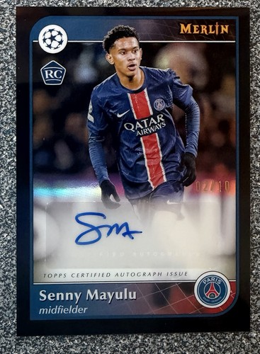 Senny Mayulu 2024 Topps Merlin UEFA Black Refractor /10