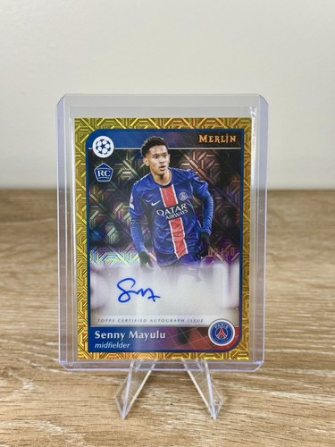 Senny Mayulu 2025 Topps Merlin UEFA League Gold Mojo /50