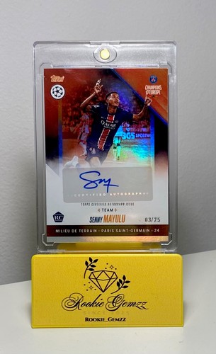 Senny Mayulu 2025 Topps PSG Champions D'Europe Arancione /25