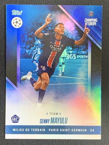 Senny Mayulu 2024 Topps PSG Champions D'Europe Azul /99