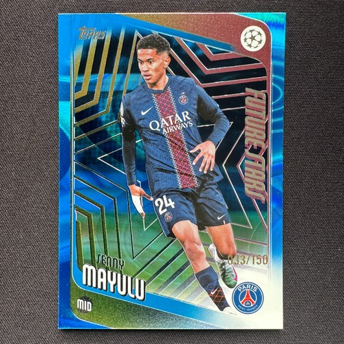 Senny Mayulu 2025 Topps UEFA Club Blue Raindrops Foil /150