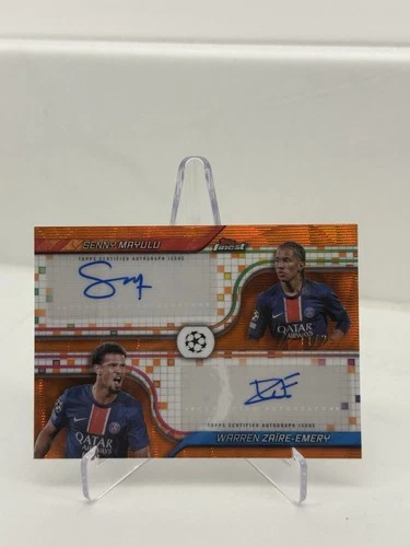 Senny Mayulu Warren Zaire-Emery 2024 Topps Finest Orange Wave /25