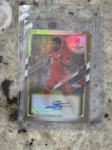 Serge Gnabry 2021 Topps Chrome UEFA Champions League Gold Bubbles Refractor