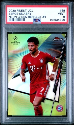 Serge Gnabry 2020 Topps Finest Neon Green Refractor /99