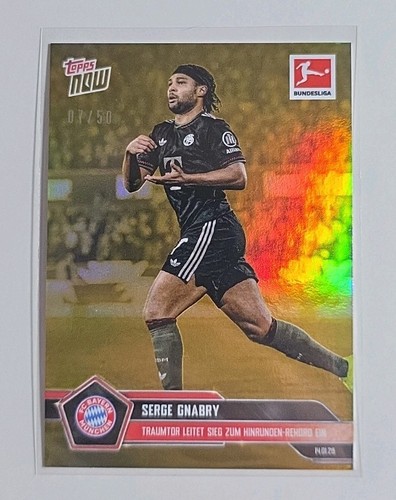 Serge Gnabry 2025 Topps NOW Bundesliga Gold