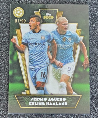Sergio Aguero / Erling Haaland 2024 Topps Deco Green /99