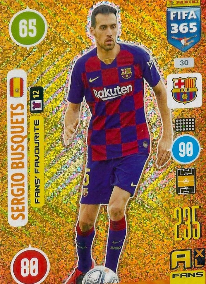 Sergio Busquets 2021 Panini Adrenalyn XL FIFA 365