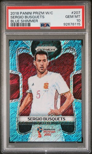 Sergio Busquets 2018 Panini Prizm World Cup Blue Shimmer /5