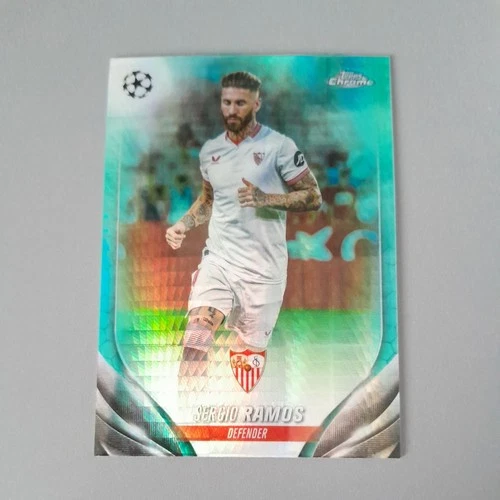 Sergio Ramos 2023 Topps Chrome UEFA Aqua Prism Refractor