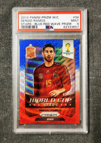 Sergio Ramos 2014 Panini Prizm World Cup Blue/Red Wave Prizm #34