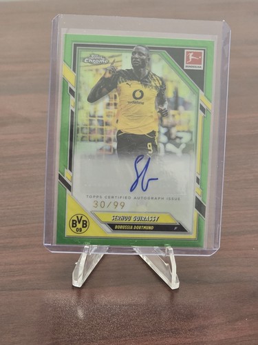 Serhou Guirassy 2025 Topps Chrome Bundesliga Green Refractor /99