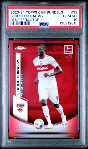 Serhou Guirassy 2023 Topps Chrome Red Refractor /5
