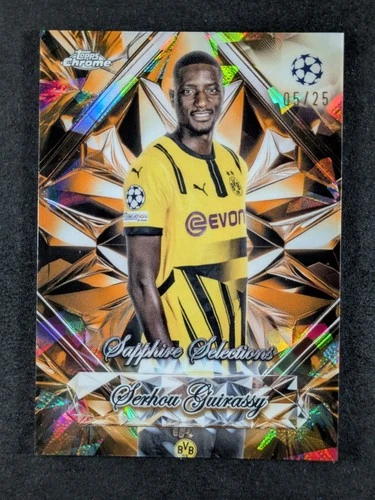 Serhou Guirassy 2024 Topps Chrome Sapphire Sapphire Orange /25