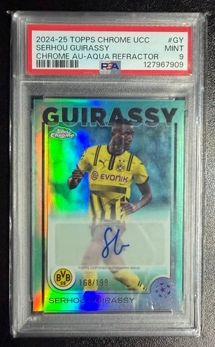 Serhou Guirassy 2024 Topps Chrome UEFA Club Aqua Refractor /199