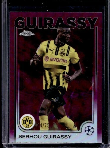Serhou Guirassy 2024 Topps Chrome UEFA Magenta Refractor /75