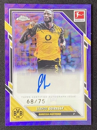 Serhou Guirassy 2025 Topps Cromo Bundesliga Onda Púrpura /75