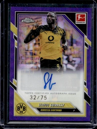 Serhou Guirassy 2025 Topps Cromo Bundesliga Purple Wave Refractor /75