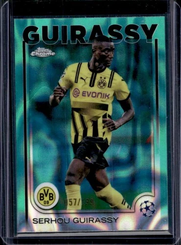 Serhou Guirassy 2024 Topps Cromo UEFA Aqua Lava Refractor /199