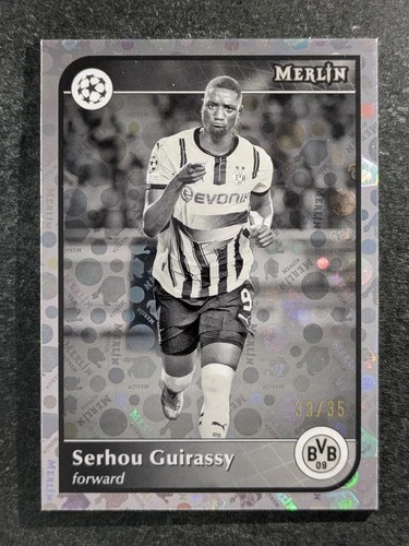 Serhou Guirassy 2024 Topps Merlin Chrome Black & White Vintage /35