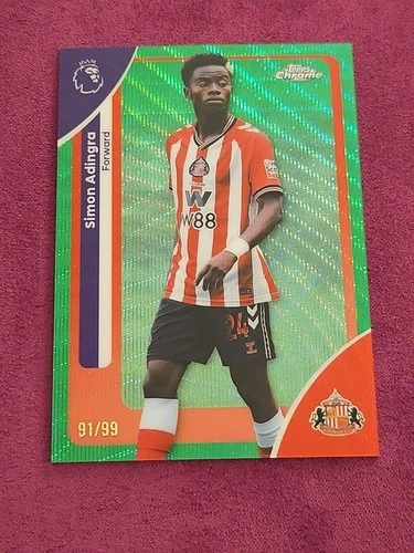 Simon Adingra 2025 Topps Chrome Premier League Green Refractor /99