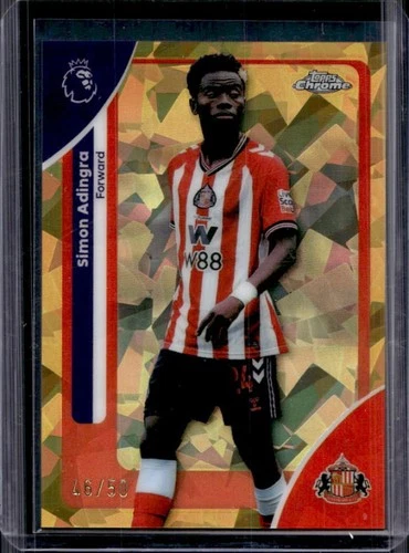 Simon Adingra 2026 Topps Chrome Sapphire Premier League Gold Refractor /50