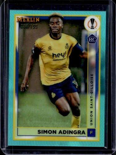 Simon Adingra 2023 Topps Merlin Chrome Aqua Refractor /199