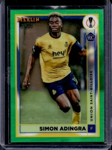 Simon Adingra 2023 Topps Merlin Chrome Green Refractor /99
