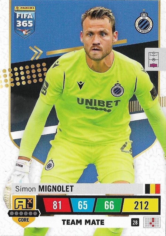 Simon Mignolet 2023 Panini Adrenalyn XL FIFA 365