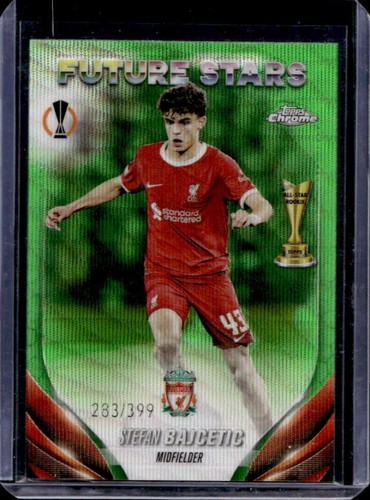 Stefan Bajcetic 2024 Topps Chrome Neon Green Wave Refractor /399