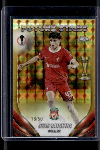 Stefan Bajcetic 2024 Topps Chrome UEFA Gold Geometric Refractor /50