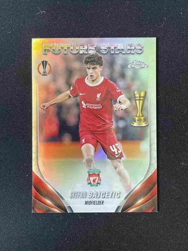Stefan Bajcetic 2024 Topps Cromo UEFA Argento Rifrattore