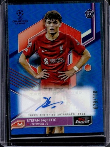 Stefan Bajcetic 2023 Topps Finest Blue Refractor /150