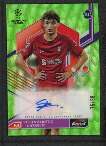 Stefan Bajcetic 2023 Topps Finest Wave Green 75/99
