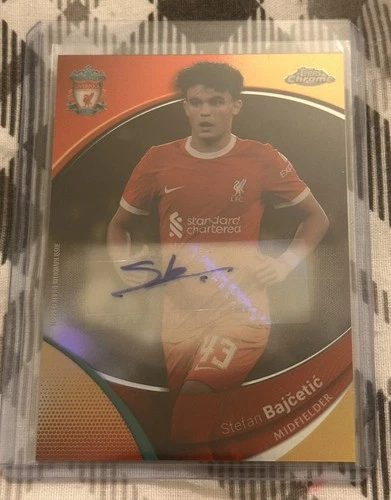 Stefan Bajcetic 2023 Topps Liverpool Chrome Gold /50
