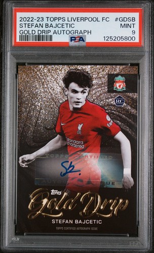 Stefan Bajcetic 2022 Topps Liverpool FC Gold Drip