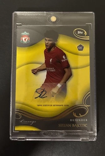 Stefan Bajcetic 2022 Topps Liverpool Lineage Yellow /75