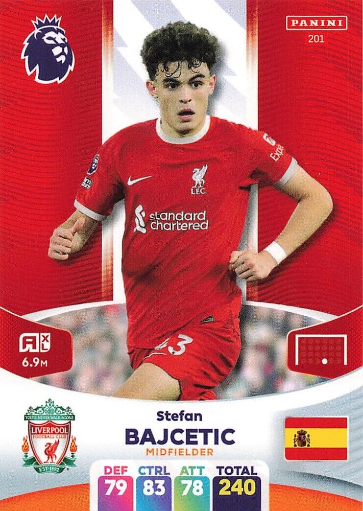 Stefan Bajcetic 2024 Panini Adrenalyn XL Premier League