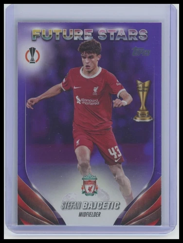 Stefan Bajcetic 2024 Topps UEFA Club Competitions Purple Foilboard /299