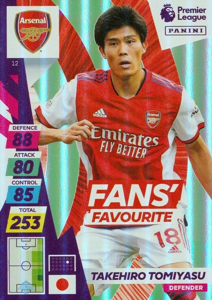 Takehiro Tomiyasu 2021 Panini Adrenalyn XL Premier League Plus