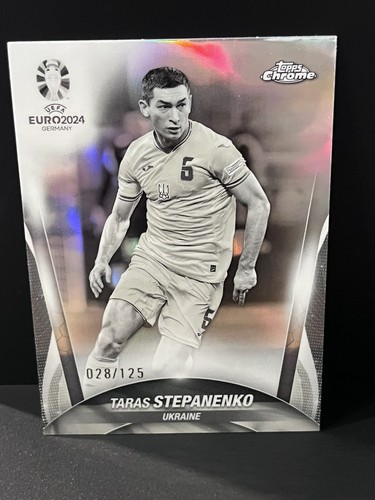 Taras Stepanenko 2024 Topps Chrome UEFA Euro Black and White /125