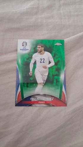 Theo Hernández 2024 Topps Chrome Euro 2024 Green Wave Refractor